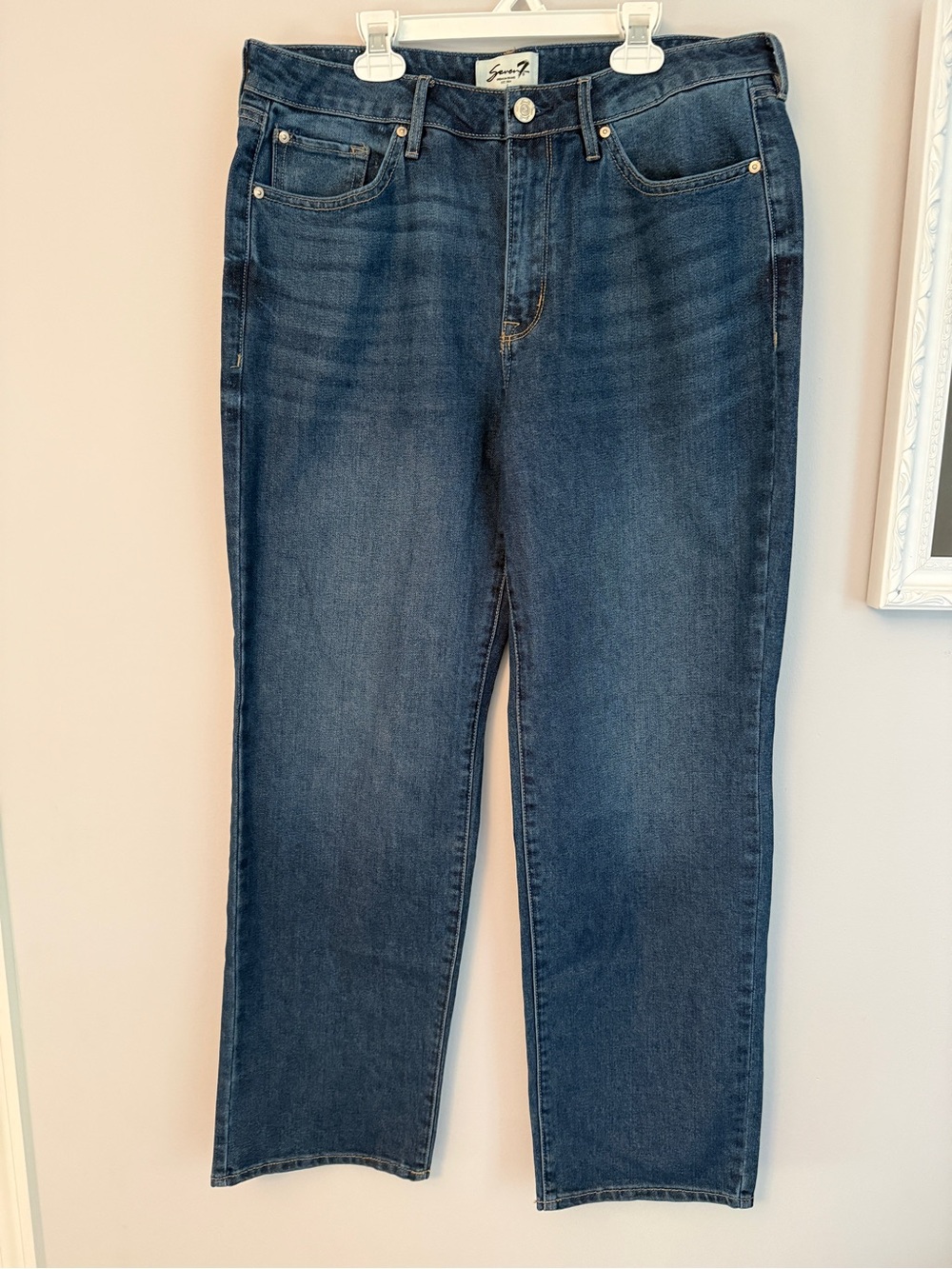 Seven7 Loose Straight Jeans Medium Wash Size 10